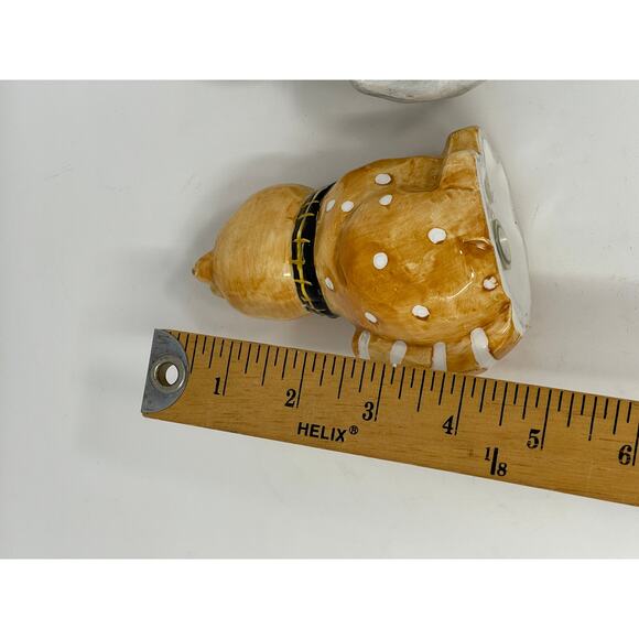 Vintage Ceramic Cat Salt & Pepper Shakers Hand Painted Cardinal 4.5" - Picture 7 of 7